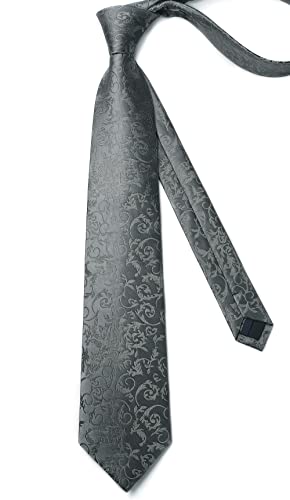Image of Enlision Mens Ties Solid Color Satin Necktie Ties for men Handkerchief Cufflinks Pocket Squares for Wedding