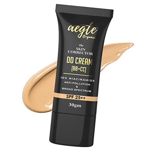 Aegte Organics Skin Corrector DD Cream (BB+CC) Broad Spectrum SPF 25++ Long Lasting Coverage Lightweight & Hydrating (Light) 1 41f322i+E5L. SL500