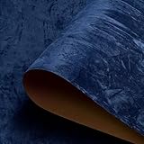 HelloWall Blue Velvet Fabric Wallpaper Peel and Stick Felt Contact Paper 17.7