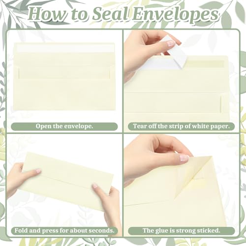 Image of #10 Cute Ivory Envelopes Letter Size Self Seal, Business Envelopes, 50 Pcs