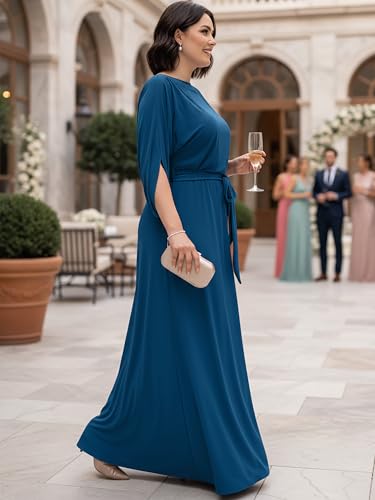 Image of KOH KOH Womens 2026 Flowy Formal Batwing Sleeve Evening Casual Gown