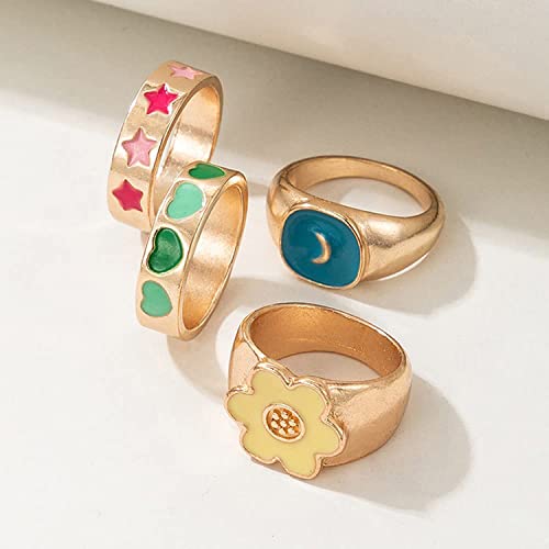 Contemporary Stackable Rings Set of 4