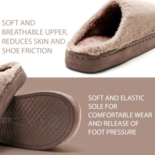 Image of Unisex Winter Flip Flop Slipper for Men and Women Soft Faux Fur Slip On Indoor Home Slides Slipper for Bedroom Sandals