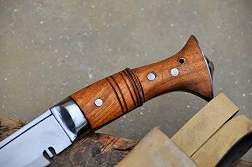 Authentic Handmade Kukri Knife-11 Inches Long Blade Iraqi Freedom Khukuri-Full Tang-Tempered-Sharpen-Gripper Handle-Warranty #TOP2