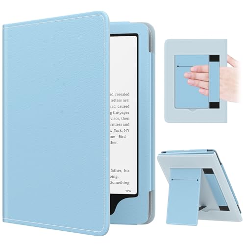 Image of MoKo Case for 7 inch /6.8 inch Kindle Paperwhite(12th /11th Generation-2024 /2021) and Kindle Colorsoft Signature Edition, Slim PU Shell Cover Case with Auto-Wake /Sleep for Kindle Paperwhite 2024, Sky Blue