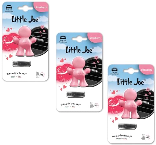 Paquete de 3 ambientadores para coche Little Joe para montaje en cualquier rejilla de ventilación +/-45 días de frescura en el coche (fresa/rosa)