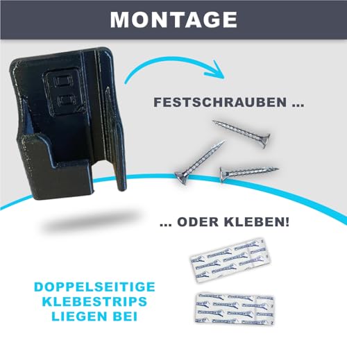 Halterung passend für Thitronik Alarmanlage Fernbedienung - 3,9 x 2,2 x 5,7 cm, mit selbstklebendem Streifen, Hitzebeständig & Langlebig, für eine sichere und griffbereite Aufbewahrung (Schwarz)