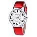 Produktbild LABIUO Uhren für Frauen, Mode Neue Lässige Cartoon Katze Muster Uhr Analog Quarz PU Lederband Armbanduhr(rot,Einheitsgröße)