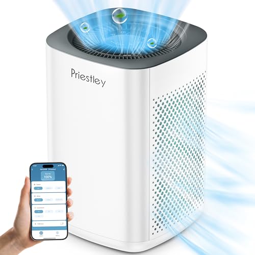 Image of Priestley HEPA Air Purifier for Home Large Room up to 1100 Ft², H13 air purifier filter 3-Stage Filtration System, Smart App Control and 3 Timers, 3 Fan Speed and Low Noise Sleep Mode