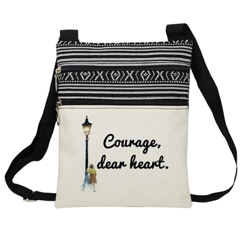 Lucy In Narnia Messenger Bag Small Ethnic Pattern Printed Adjustable Strap Crossbody Zipper Bag Courage Dear Heart Phone Bag Wallet Cute Shoulder Handbag for Women