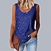Womens Sparkle Shimmer Sleeveless Tanks Tops Summer Fashion Sequin Shirts Crew Neck Casual Blouses Rave Club Outfits, Blue,Small