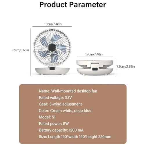 Ventilateur de circulation d'air pour économiser de l'espace sur table - 6