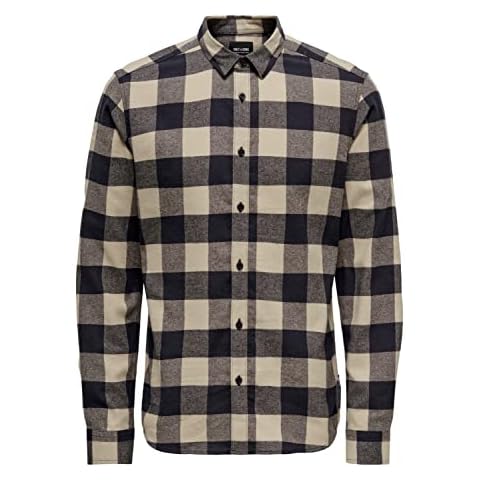 Only & Sons Men's Onsgudmund LS Checked Shirt Noos, Dark Navy, M Cover