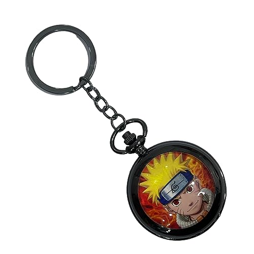 Image of AUGEN Premium Pocket Watch Metal Keychain Naruto 4 Retro Vintage for Gifting With Key Ring Anti-Rust (Pack Of 1)