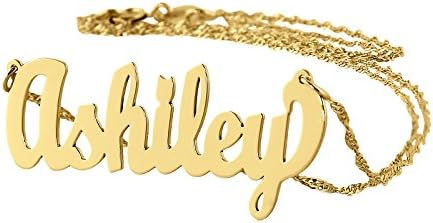 Soul Jewelry Dainty Name Necklace 10k Gold Personalized Pendant Chain 1.25 Inch Charm