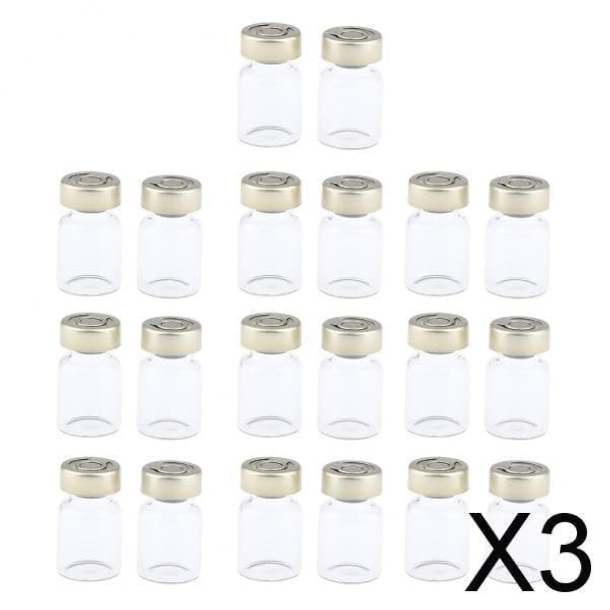 3X20Pcs Empty Glass Vials Bottles Liquid Containers 5Ml