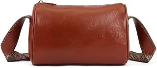 Bolsa feminina de couro genuíno feita à mão, bolsa de ombro de couro genuíno, presente para ela (café)