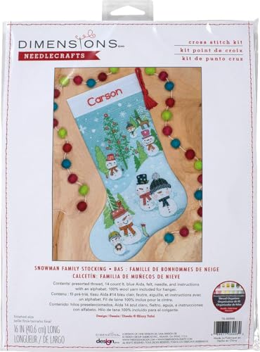Stocking Kit, 14 Count Light Blue Aida, 16" L