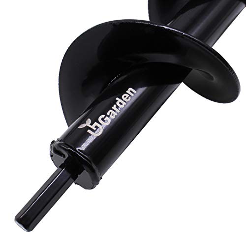 UGarden Garden Plant Flower Bulb Auger 3" x 10" Inch Rapid Planter, Earth Auger Bit, Fence Post Hole Digger Drill Bit- Bulb & Bedding Plant Auger