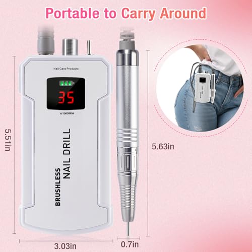 Máquina Profesional de Taladro para Uñas Inalámbrica Recargable miniatura 6