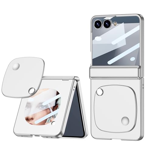 Image of BOUNCEBACK Back Case Cover for Samsung Galaxy Z Flip 7 5G | Magnetic Hinge Protector | Hidden Mirror | Ultra Thin Cover Case for Z Flip7 - (Polycarbonate | Silver)
