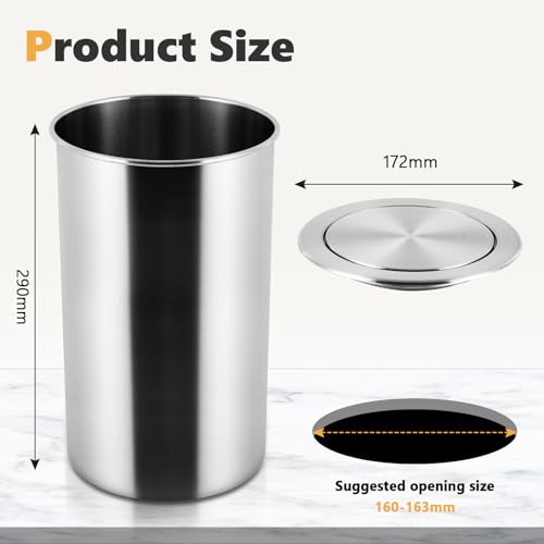 Caneca de basura empotrable acero inoxidable 5.5 L miniatura 2