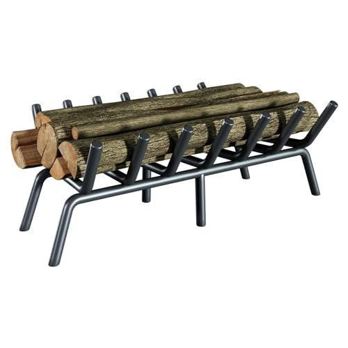 jkxoo 24-Inch Fireplace Grate, Heavy Duty 7-Bar Log Rack Holder