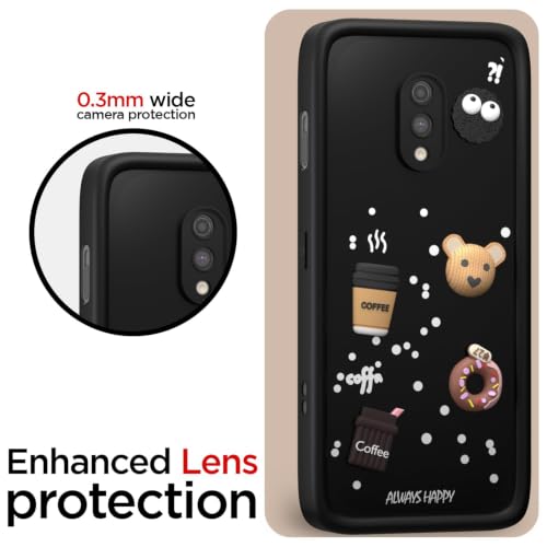 Image of Bintage Back Cover Compatible for OnePlus 6T | Cute 3D Taddy Ball Bear Milk Cake Coffee Silicon Case Full Body & Camera Protection - Black