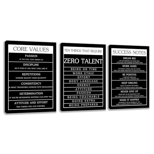 3 Panel Print Canvas Wall Art Motivational Office Wall Decor