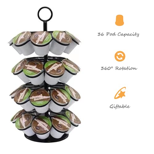 K Cup Coffee Capsule Holder, K Cup Holders, K Cup Carousel Holds 36 K Cups. Coffee Pods Holder Storage Organizer Stand #TOP2