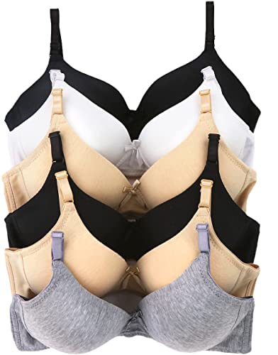 Image of ToBeInStyle Women's Pack of 6 Padded Assorted Styles Supportive Bras Cup Size - A to DDD