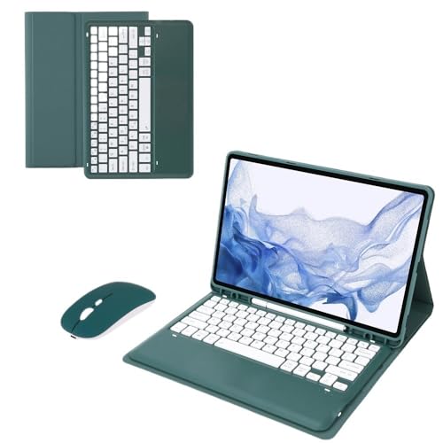 Teclado QWERTY magnético y funda de cuero para Samsung Tab S9 FE Plus anticaídas