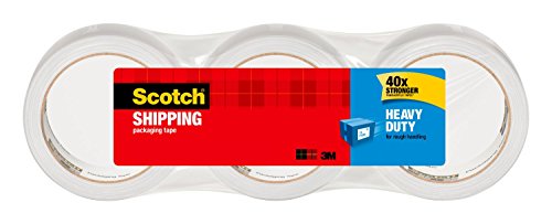 Scotch Heavy Duty Shipping Packing Tape, Clear, Holiday Shipping Supplies, 1.88 in. x 38.2 yd., 3 Rolls - image 1