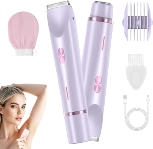 Rasoir Klyne Femme, Tondeuse Femme, Rasoir Femme,Tondeuse Intime & Sourcils, Recharge Usb, Étanche Ipx7, Pour Bikini, Jambes, Aisselles Et Nez (Violet)