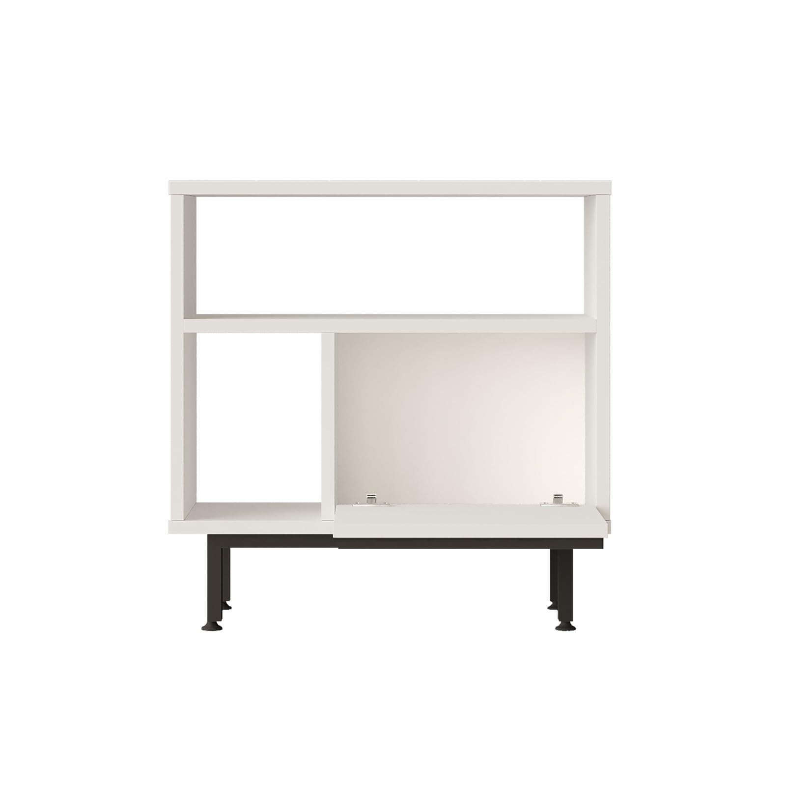 Hanah Home Stylowy stolik boczny o wymiarach 60 x 60 x 25,5 cm, 100% pokryta melaminą, grubość 18 mm, wytrzymałe metalowe nogi, idealne do nowoczesnych przestrzeni życiowych