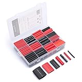 Wirefy 200 PCS Heat Shrink Tubing Kit - Larger Diameter - 3:1 Dual Wall Tube - Adhesive Lined - Marine Shrink Tubing - Black, Red