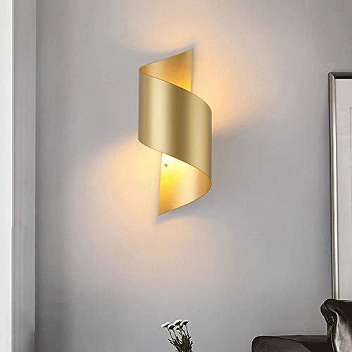 Applique murale moderne double diffusion luminaire doré spirale - 3
