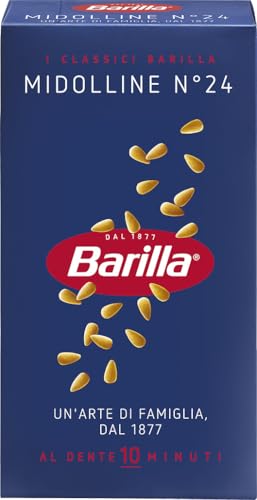 Barilla Pasta Midolline Semola di Grano Duro N.24, Pastina per Minestre e Passate, 500g
