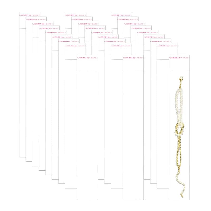Long Self Stick Cello Baggies 1"x 6" Skinny Self Adhesive Cellophane Bags 300pcs Clear OPP Poly Glassine Bags 2mil for Bracelet Hairpin Powder Seeds