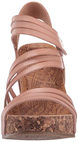 Blowfish Womens Helm Leather Open Toe Ankle Strap Wedge, Blush Dyecut, Size 8.5 #TOP1