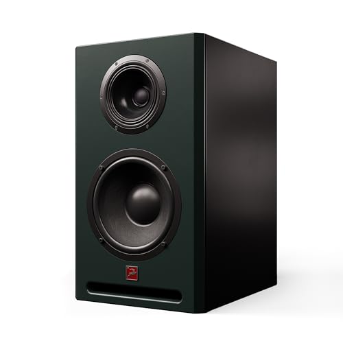 Antelope Audio Atlas i8 Studio Monitor Speaker — 3-Way Powered Active Speaker for Music Production & Recording — Music Studio Monitor w/Coaxial Drivers & Two Isobaric 8-Inch Woofers, Military Green