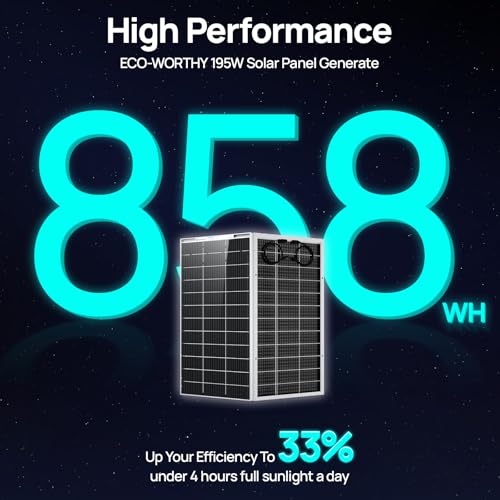 ECO-WORTHY Bifacial 195 Watt 12 Volt Solar Panel 12BB Monocrystalline Double-Sided Power Generation High Efficiency PV Solar Panel for Motorhome, RV, Campervan, Caravan, Boat, Home Off Grid - 3