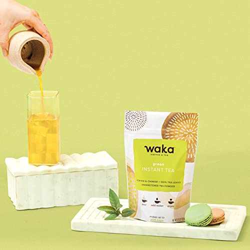 Waka Quality Instant Tea — Unsweetened Green Tea — Kenyan & Chinese Blend — 100% Tea Leaves — 4.5 Oz Bulk Bag #TOP2