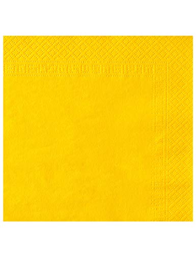 ISAP France 50 Serviettes Jaune Vif 38 x 38 cm - Jaune - Taille Unique