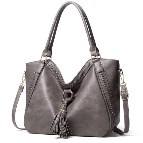 Sac à main fourre-tout grande capacité en cuir PU noir pour femme avec trousse assortie