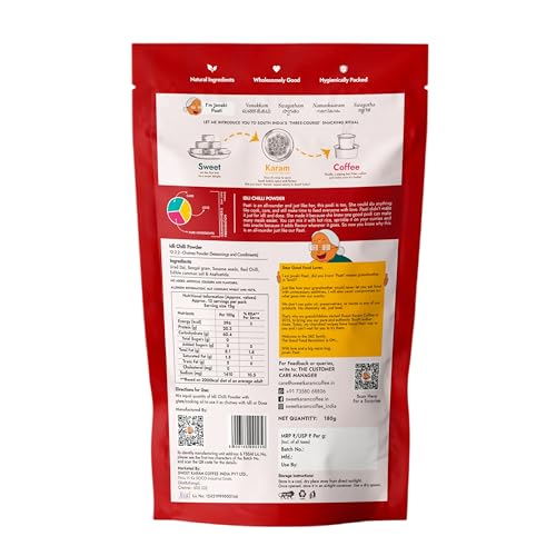 Image of Sweet Karam Coffee Idli Podi (Chilli Gun Powder) - 180g | Authentic South Indian Homemade Spice Mix | Aromatic & Flavorful | No Preservatives | Tasty & Healthy | Perfect with Idli, Dosa & Rice