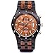 Bewell W109D Sub-dials Wooden Watch Quartz Analog Movement Date Wristwatch for Men