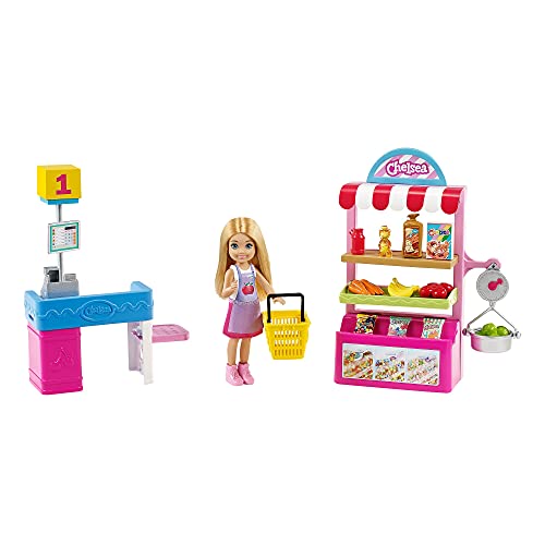 Barbie GTN67 - Chelsea-Karrierepuppe Blonde Chelsea-Puppe und Supermarkt Spielset + Chelsea Puppe (brünett) mit I… – Bild 3