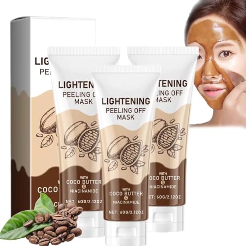 Lightening Peel off Mask, Maschera peel-off sbiancante istantanea alla niacinamide, Maschera illuminante idratante e rivitalizzante, Maschera esfoliante anti-età (3 pezzi)