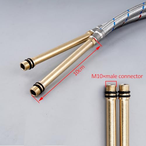 DMOZMSY Wasserhahn Anschlussschlauch Armatur Wasserhahn Schlauch Flexschlauch Armatur 3/8 Zoll 60cm Panzerschlauch Küche Verlängerung Verbindungsschlauch Wasserzulauf Schläuche Für Mischbatterie